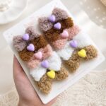 Sherpa Fur Bow Set (Set of 5 pairs)