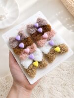 Sherpa Fur Bow Set (Set of 5 pairs)