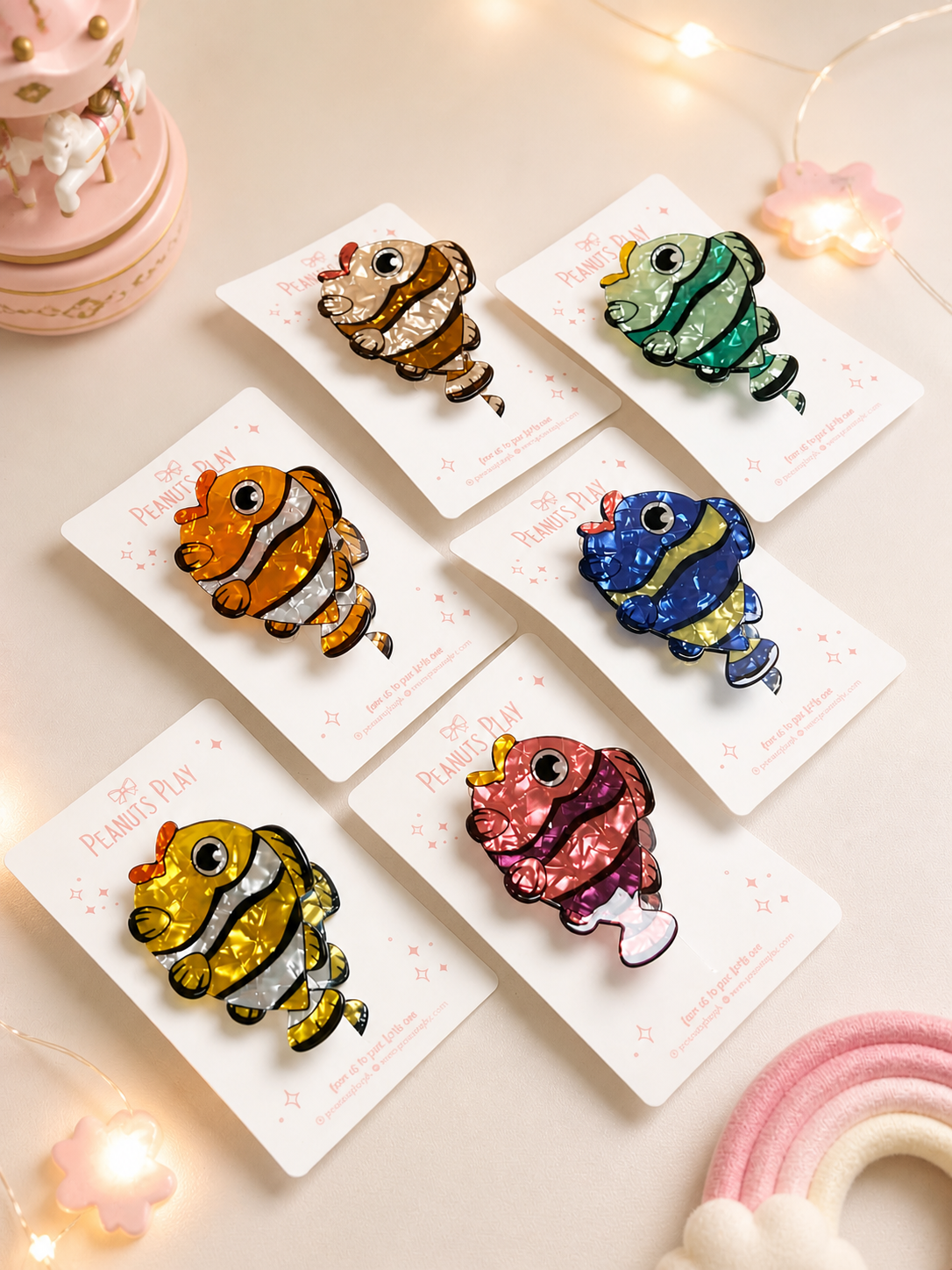 AA4133AB-BB5C-46AC-9DDB-15C59939F92B Clown Fish Acetate Hair Claw Clips - Image 1
