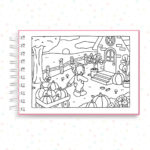 Spiral-bound Characters Coloring Book (Stress Relief) - Image 9
