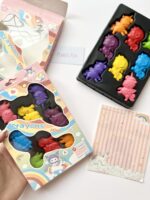 Unicorn Plastic Crayon Set with Mini Coloring Book
