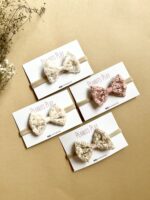 Embroidered Organza Bow Headband