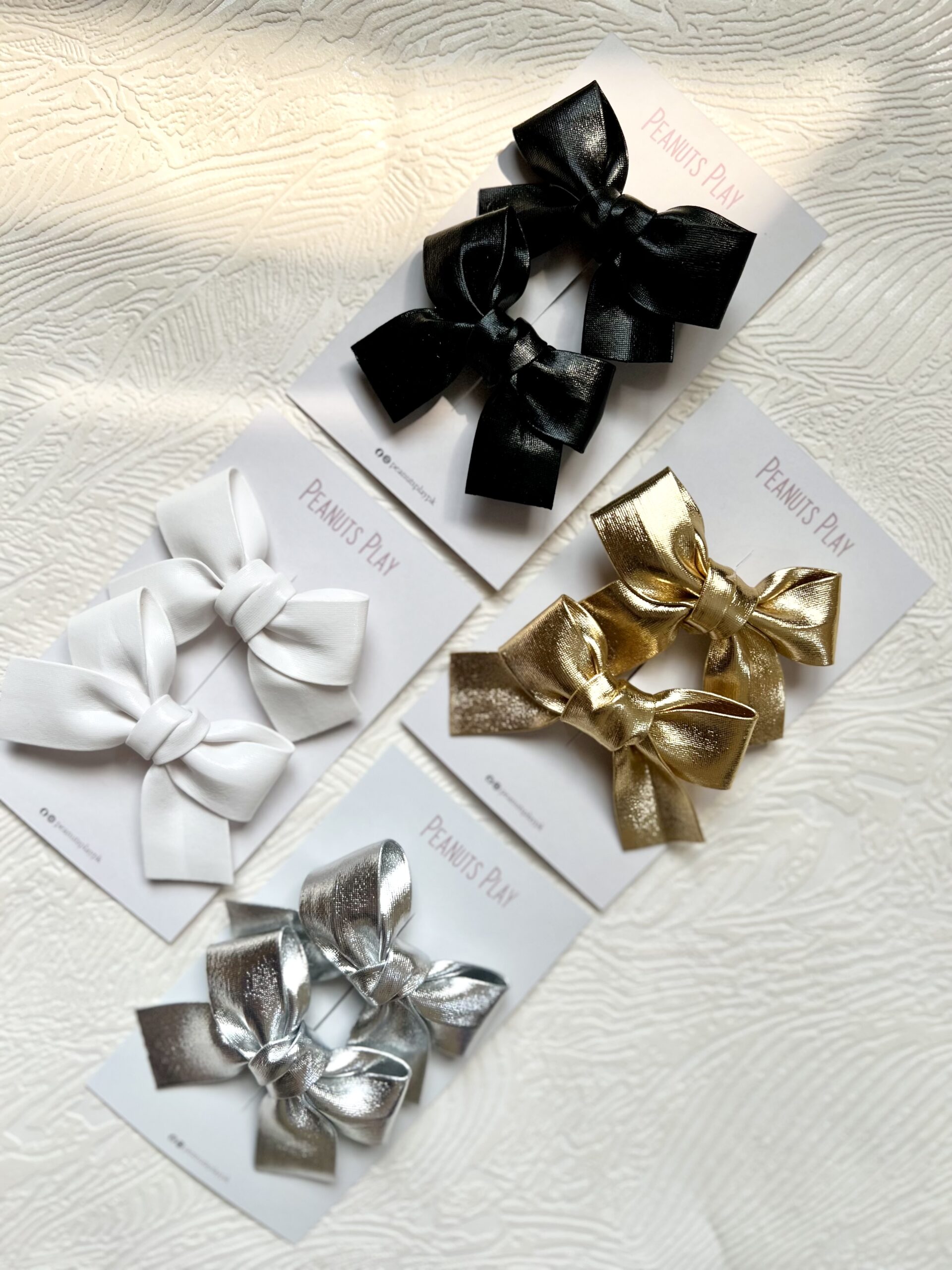 IMG_2814 Faux Leather Metallic Premium Bows - Image 1
