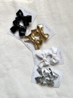 Faux Leather Metallic Premium Bows - Image 2
