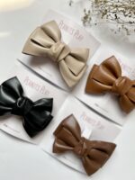 Faux Leather Oversized Premium Bow