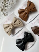 Faux Leather Oversized Premium Bow - Image 3