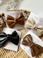 Faux Leather Oversized Premium Bow - Image 4