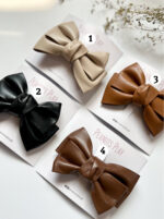 Faux Leather Oversized Premium Bow - Image 2