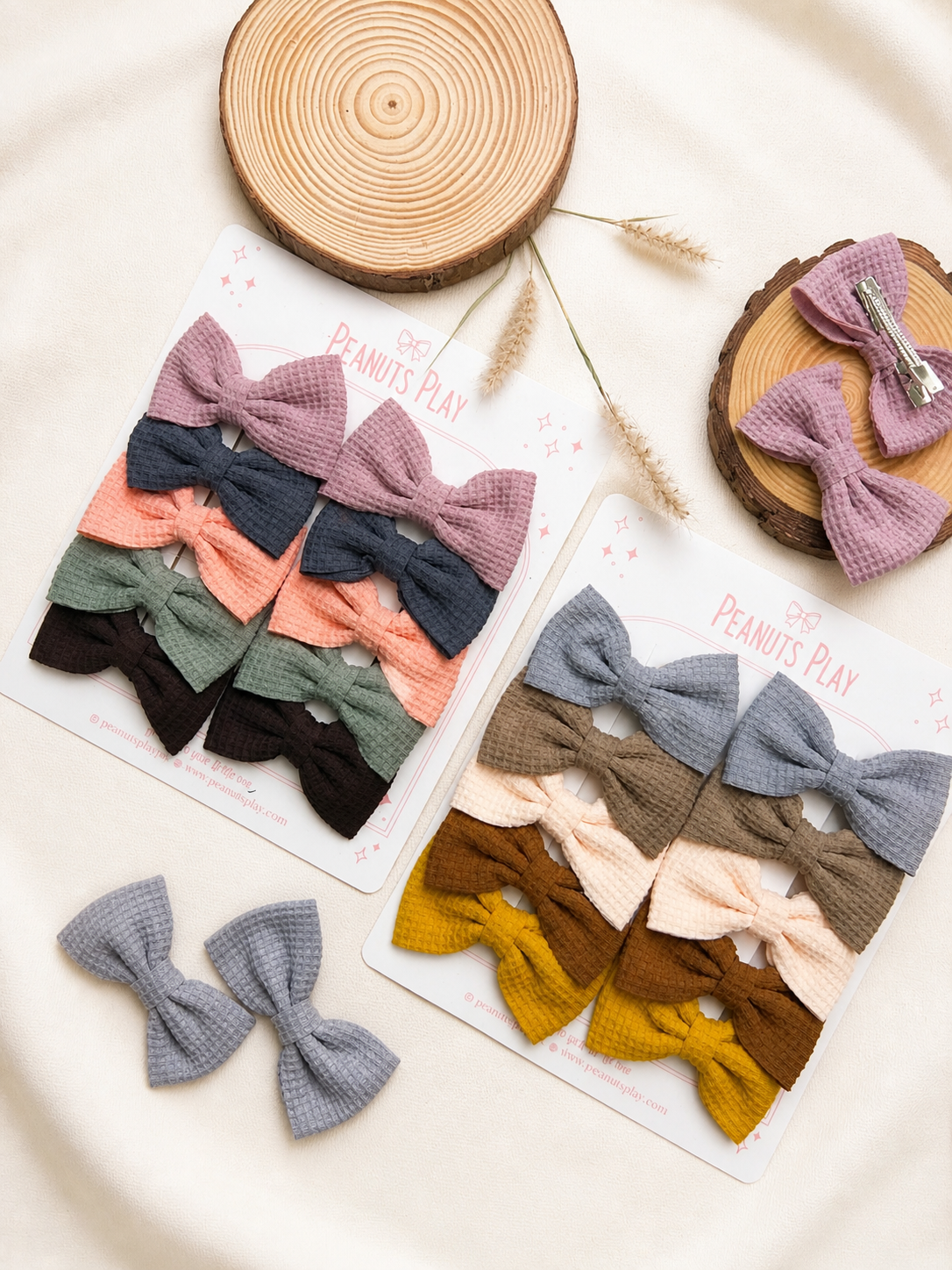 7A4D82A3-8F8B-4BDB-ACBE-049CC7C79738 Waffle Heirloom Bow Set (Set of 5 pairs) - Image 1