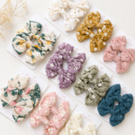 Floral Embroidered Fabric Bows