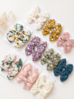 Floral Embroidered Fabric Bows