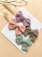 Embroidered/ Textured Fabric Bows (Set of 4 Bows) - Image 3
