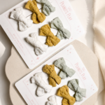 Mini Bow Knot Embroidered ( Set of 3 pairs)