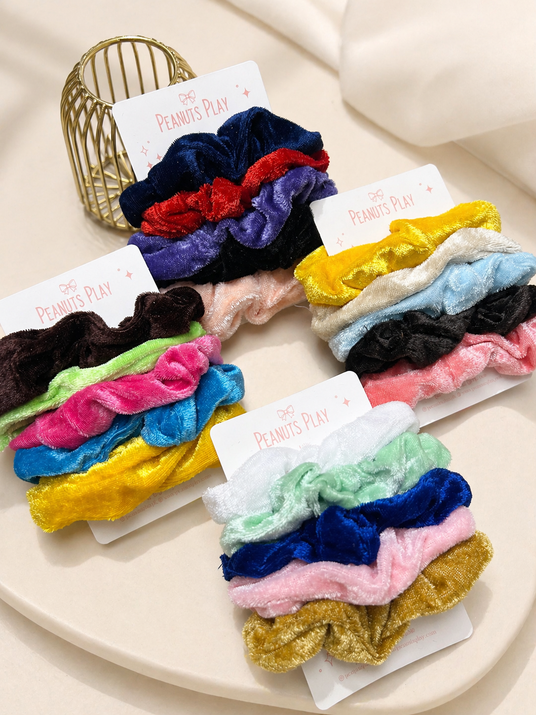 6A1F365C-DFD4-4A65-A633-DC5B24DEA264 Velvet Scrunchies (Set of 5) - Image 1