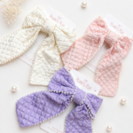 Big Textured Bow with Pearl Details