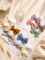 Embroidered/ Textured Fabric Bows (Set of 4 Bows)