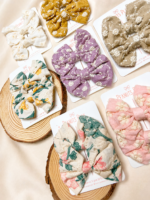Floral Embroidered Fabric Bows - Image 3
