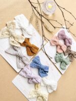 Embroidered/ Textured Fabric Bows (Set of 4 Bows) - Image 2