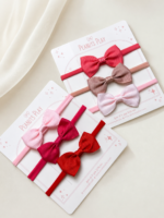 Rosy Ribbon Headband Set (Set of 3 Headbands)
