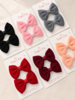 Waffle Weave Bow Pair - Image 2