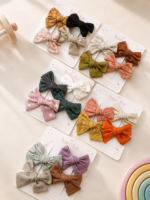 Embroidered/ Textured Fabric Bows 3.0 (Set of 4 Bows)