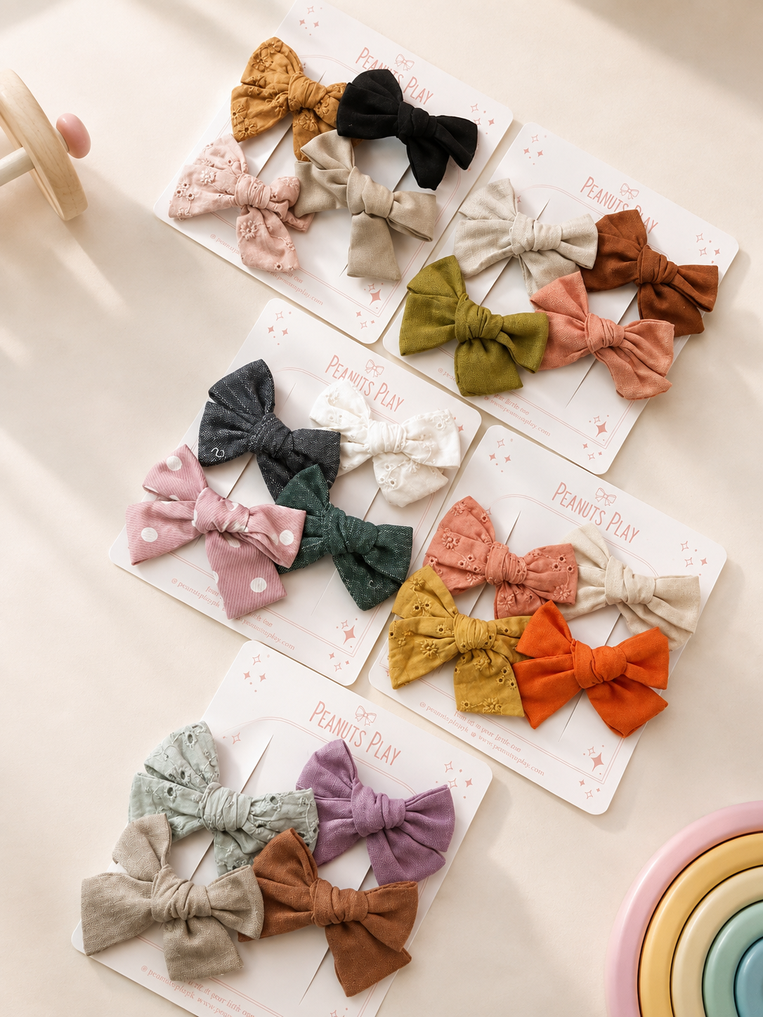 01E01DB0-0D92-4858-85CF-E1A5BE091230 Embroidered/ Textured Fabric Bows 3.0 (Set of 4 Bows) - Image 1