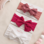 Ribbed Bow Baby Headbands