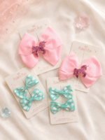 Unicorn & Daisy Bow Clip