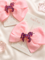 Unicorn & Daisy Bow Clip - Image 3