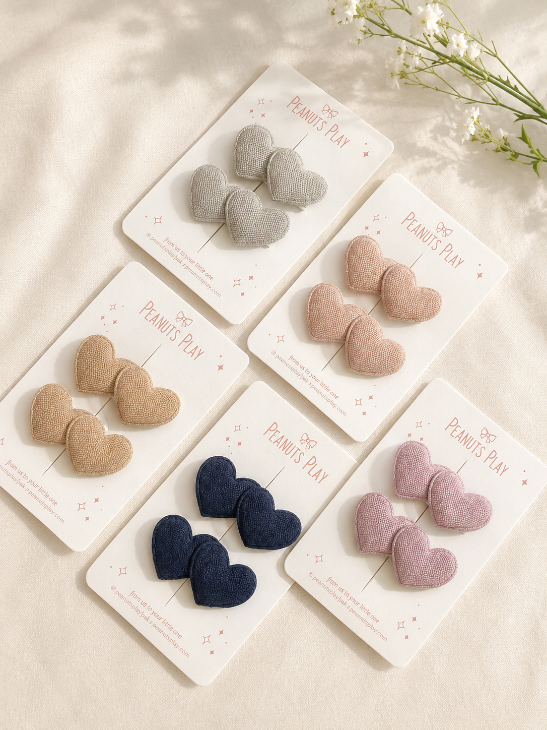 18 (2) Puffy Heart Hair Clip - Image 1