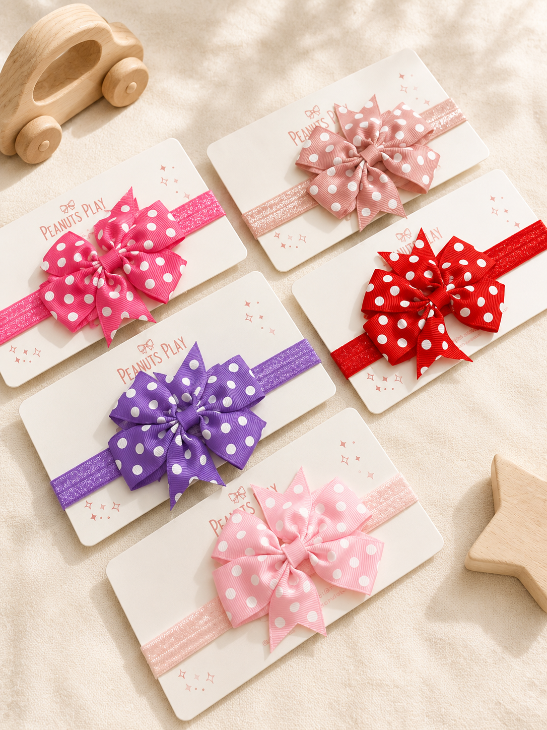 29 Polka Dot Bow Baby Headbands - Image 1