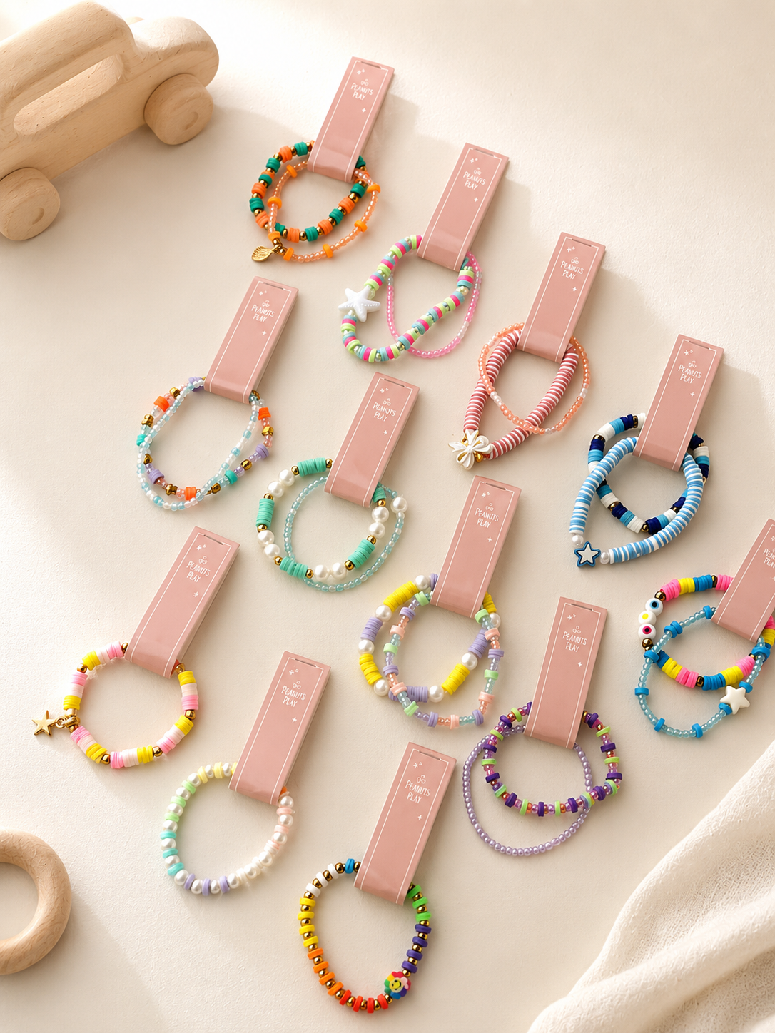 39 (3) Beaded Handmade Bracelet - Image 1