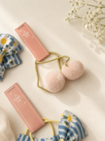 Daisy Bow & Pom Pom Hair Tie - Image 4