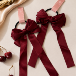 Burgundy Satin Long Tail Hair Tie