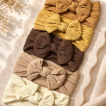 Colorful Textured Soft Nylon Headbands (Brown Edit)
