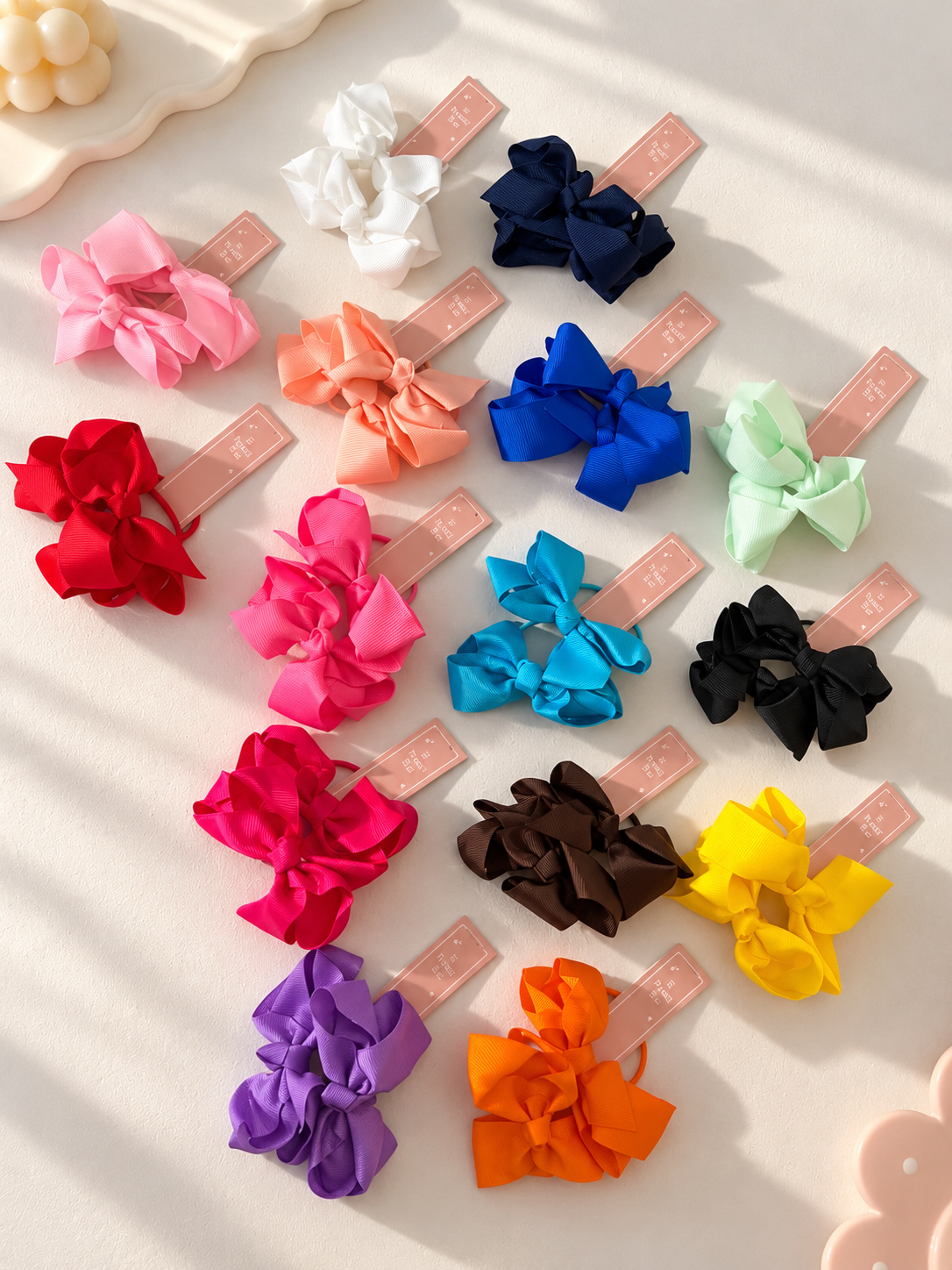 11 (4) Knot Bow Hair Ties - Image 1