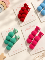 Fluffy Pom Pom Hair Clips - Image 2