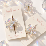 Holographic Crystal Flower Claw Clips