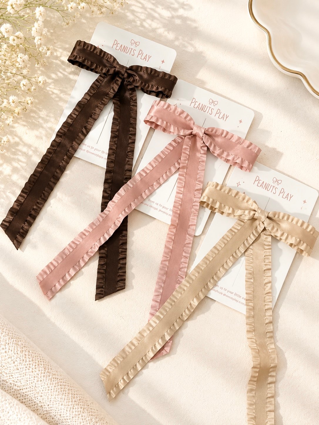 31 (1) Ruffle Ribbon Tail Bows - Image 1