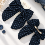 Denim Daisy Statement Bow
