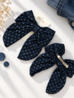 Denim Daisy Statement Bow