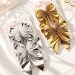 Metallic Butterfly Bow Clips