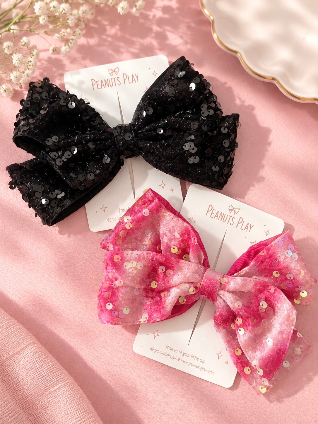 7 (2) Glam Pop Sequin Bows - Image 1