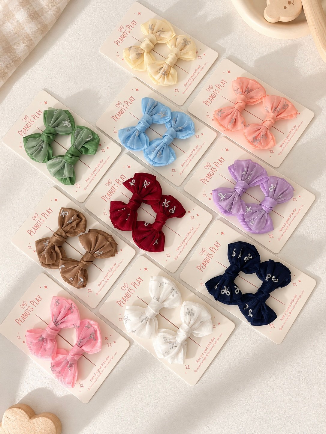 91F83A37-91FA-4AF9-8437-BC7178708780 Sparkle Bow Clips - Image 1
